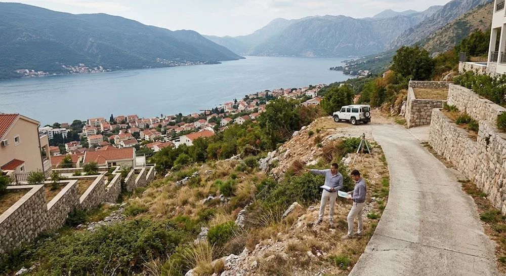 Svažitý stavební pozemek v Herceg Novi a náklady na terén