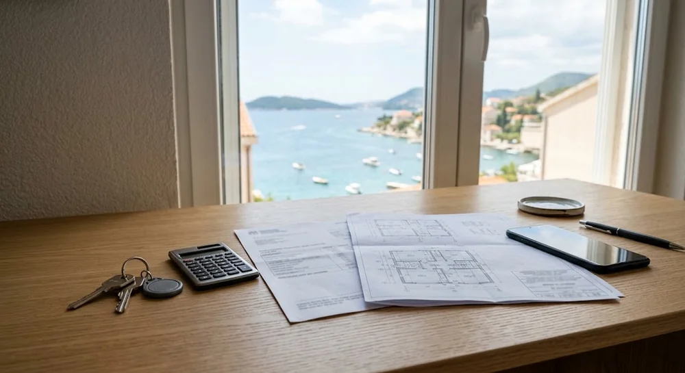 Kontrola účtů, správy domu a dokumentů před koupí apartmánu v Černé Hoře